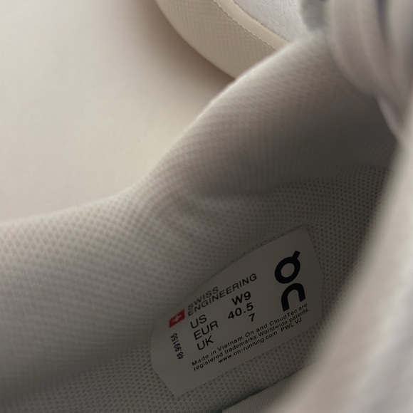 On Cloud White Blue The Roger Faux Leather Casual Sneaker Shoes Wome‎ Size 9 NEW - Picture 12 of 15